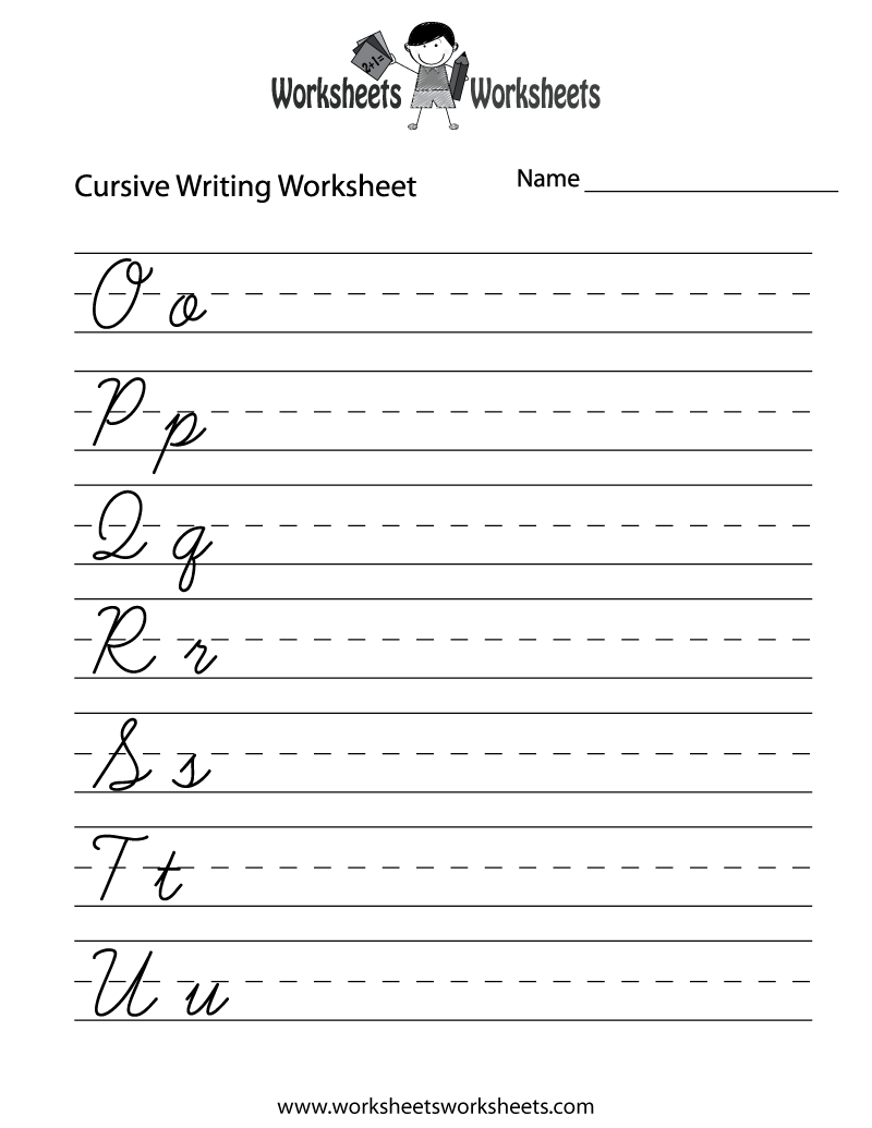 Free Printable Easy Cursive Writing Worksheet
