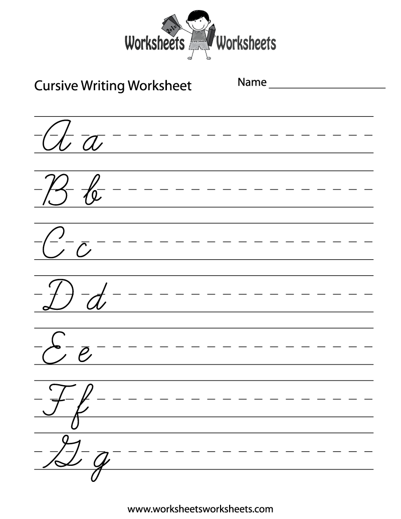 Cursive Writing Worksheet Printable