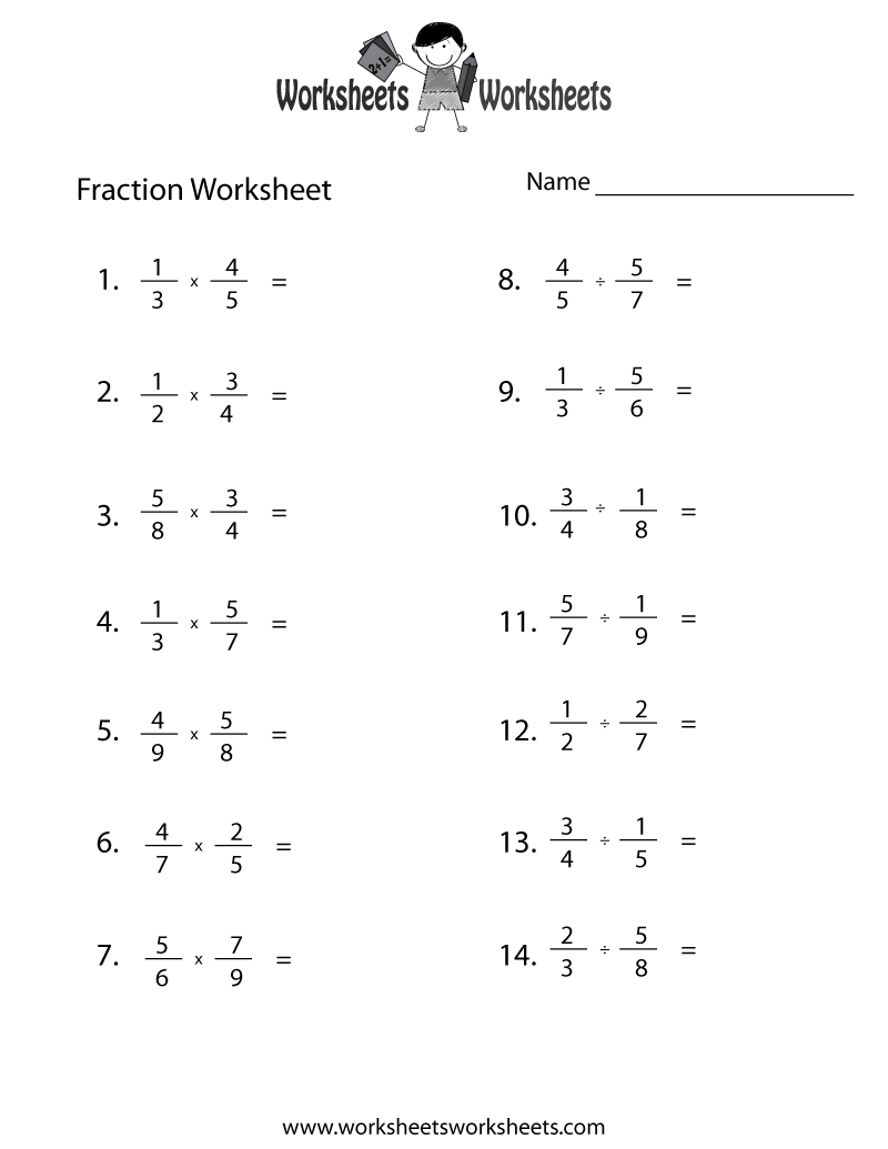 Fraction Review Worksheet Free Printable Educational Worksheet