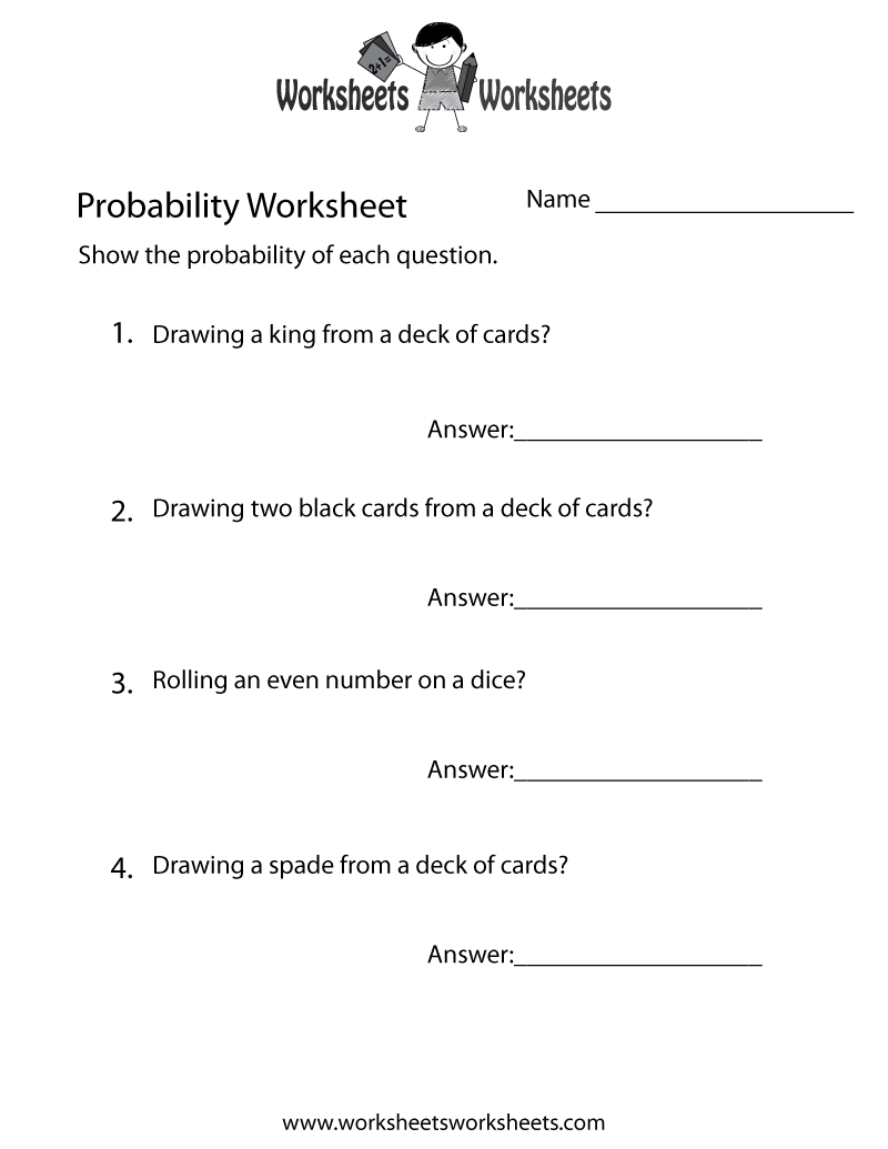 Simple Probability Worksheet - Free Printable Educational Worksheet