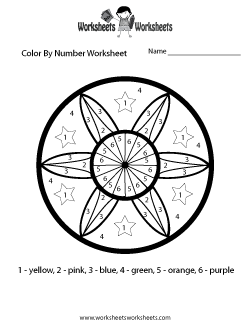 Color By Number Math Worksheet