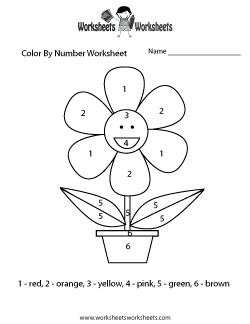 Easy Color By Number Worksheet