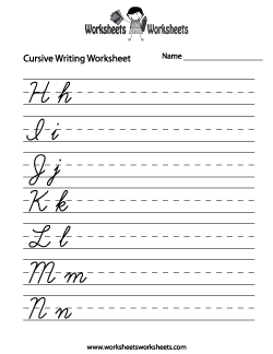 Cursive Writing Worksheets - Free Printable Worksheets for Teachers and ...