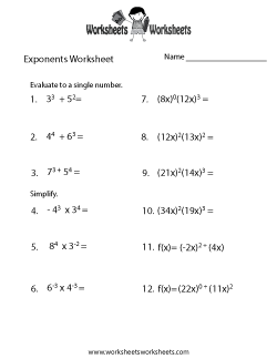 Exponents Review Worksheet