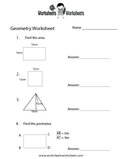 Geometry Review Worksheet