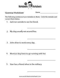 Grammar Practice Worksheet