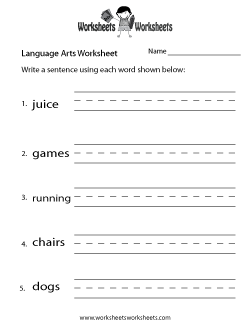 English Language Arts Worksheet