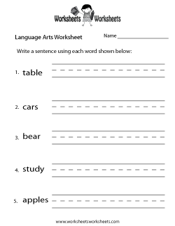 Fun Language Arts Worksheet