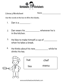 Fun Literacy Worksheet