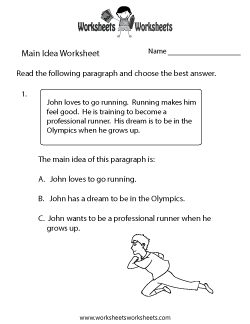 Main Idea Practice Worksheet