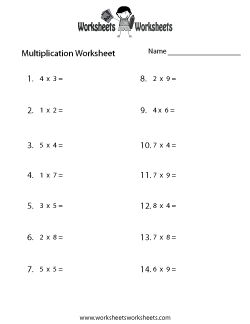 Fun Multiplication Worksheet