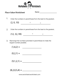 Place Value Test Worksheet