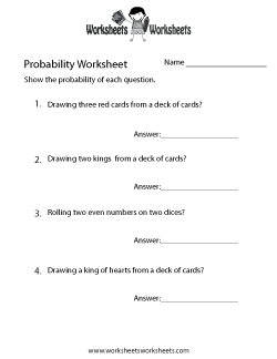 Probability Practice Worksheet