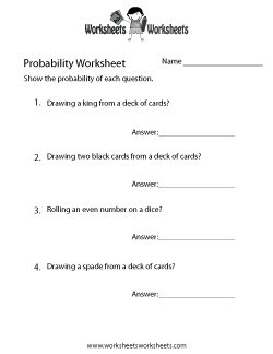 Simple Probability Worksheet