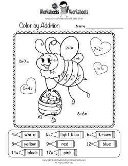 Valentine's Day Addition Worksheet