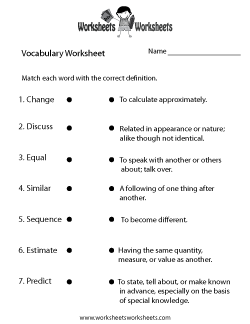Vocabulary Worksheets | Worksheets Worksheets