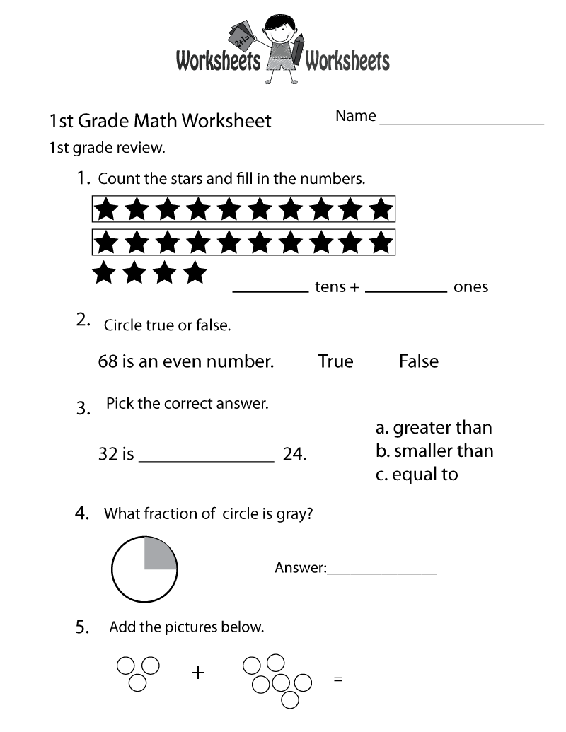 math homework for 1st grade