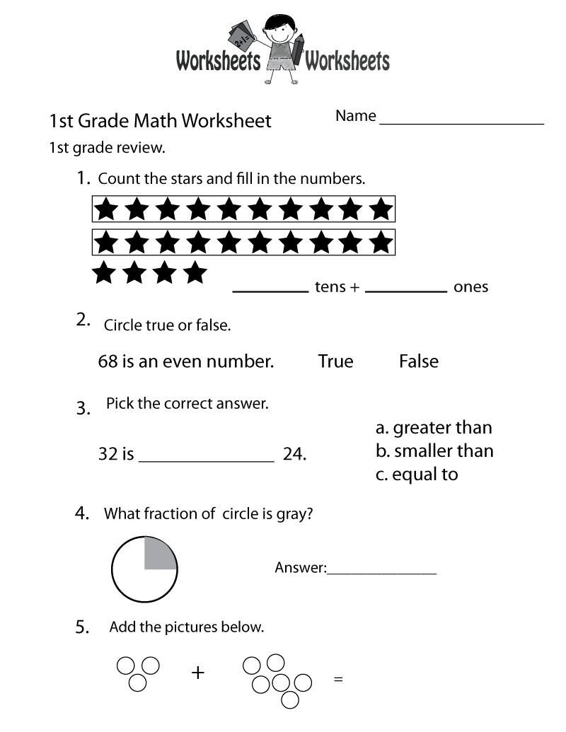 View Free Printable 1St Grade Math Worksheets Background The Math