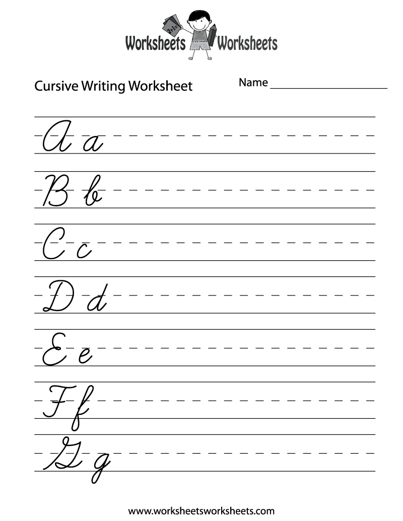 Practice Cursive Writing Worksheet Printable