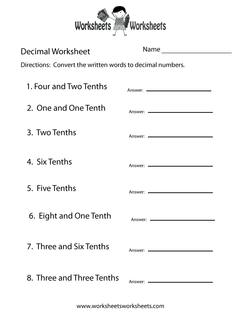 naming-decimals-worksheets