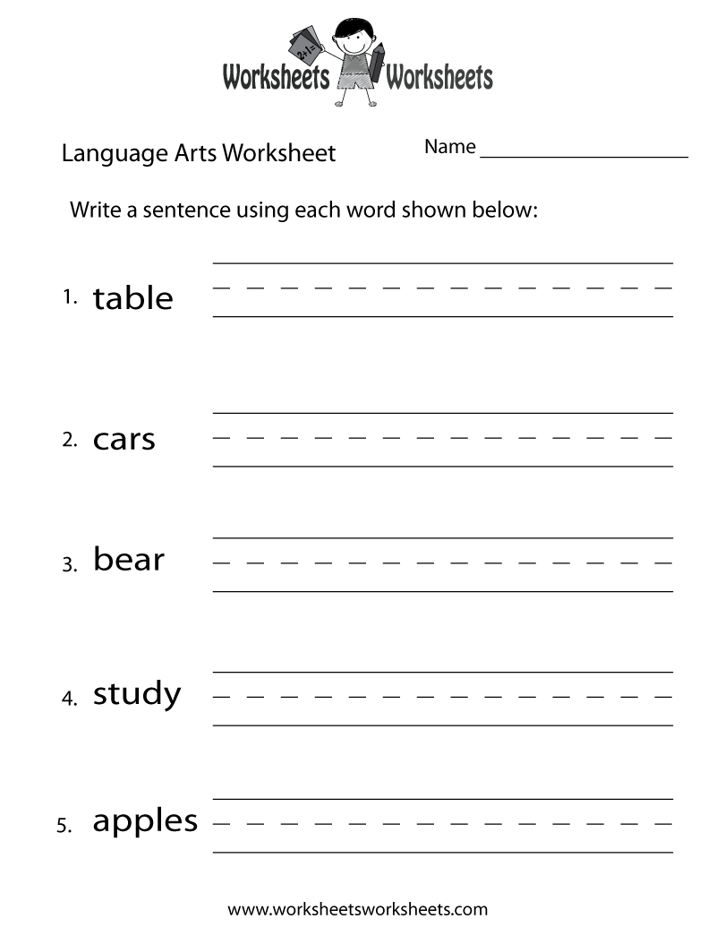 Free Printable Language Arts Worksheets Printable Blank World