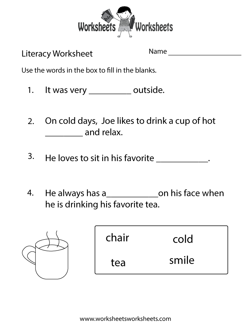 kindergarten literacy worksheet printable - Kindergarten Literacy Worksheets