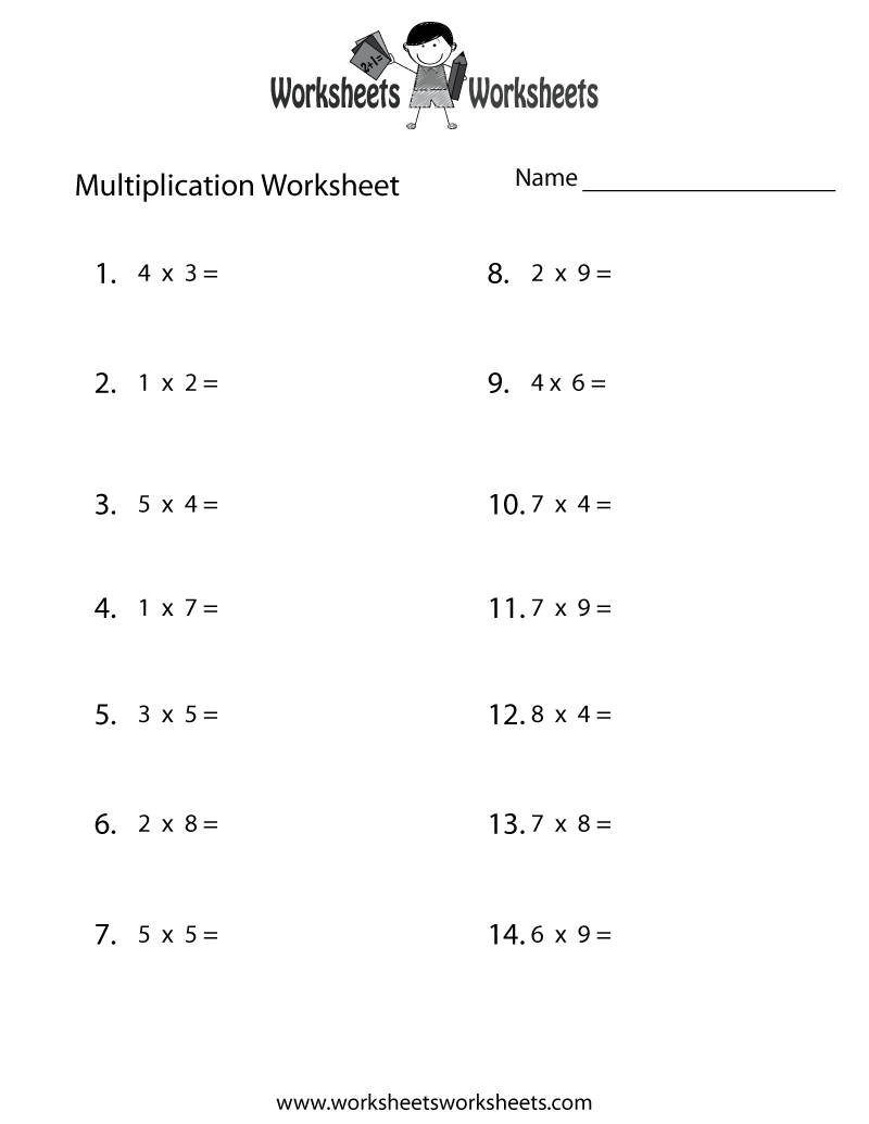 Fun Multiplication Worksheet Worksheets Worksheets