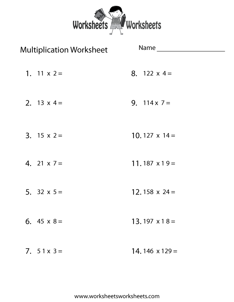 Multiplication Problems Worksheet  Worksheets Worksheets Pertaining To Adding Decimals Worksheet Pdf