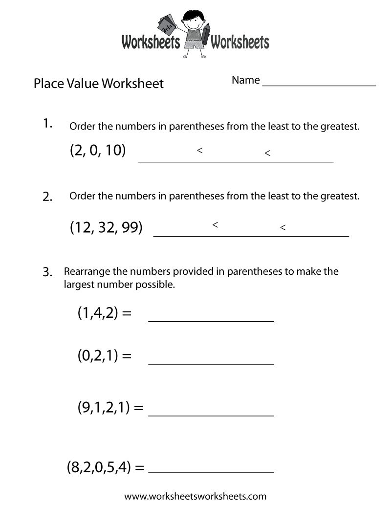 Place Value Test Worksheet Printable