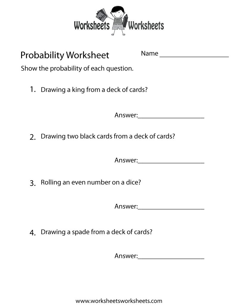 Simple Probability Worksheet Pdf